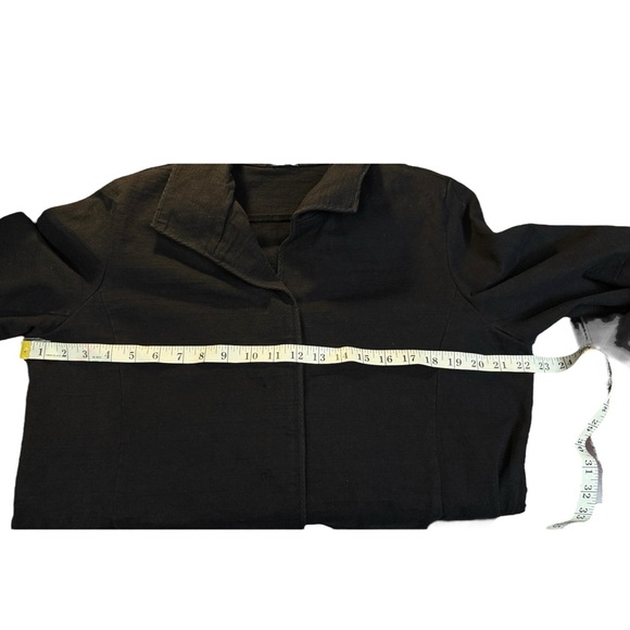 Eileen Fisher Cotton Knit Cardigan Black Jacket With Hidden Button Closure - Picture 8 of 11